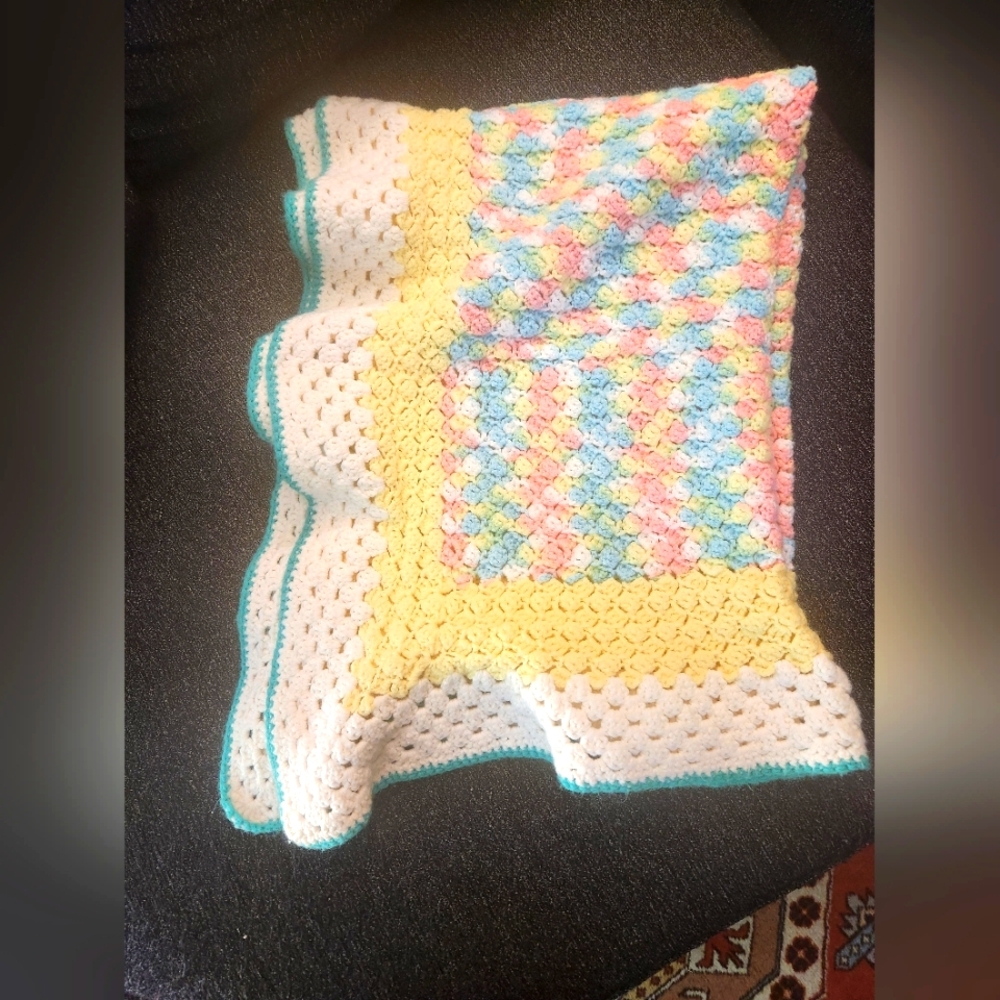 Hand Crocheted Baby Blanket Or Lap Blanket